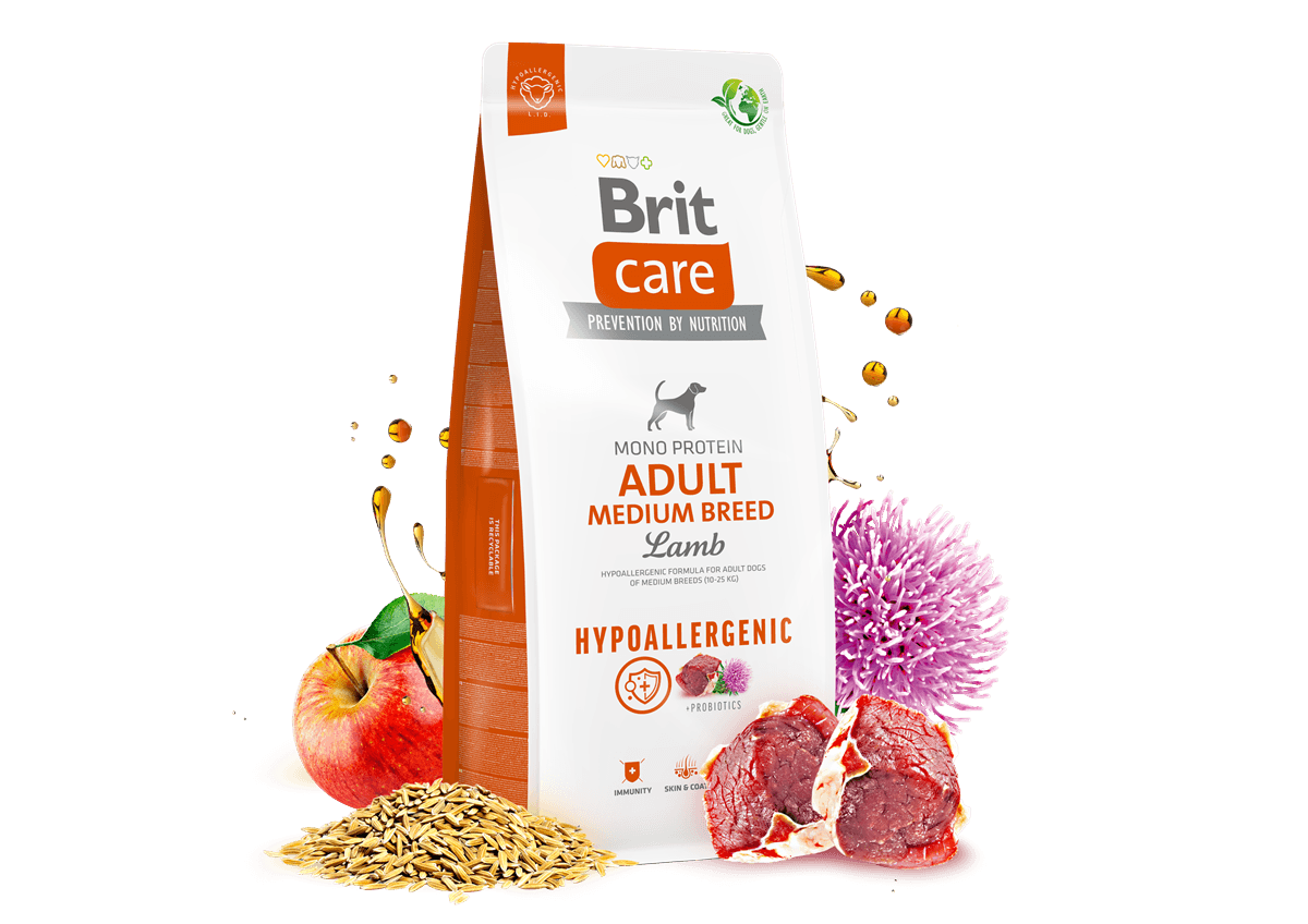 Brit Care Orta Irk Yetişkin Köpekler İçin, Tek Proteinli, Hipoalerjenik, Kuzu Etli Kuru Mama 12 kg