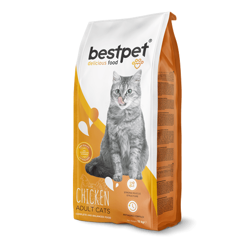 Bestpet Yetişkin Kediler İçin Tavuk Etli Kuru Mama 15 kg