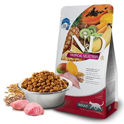 N&D Tropical Selection Tavuklu ve Tropikal Meyveli Yetişkin Kedi Maması 10kg