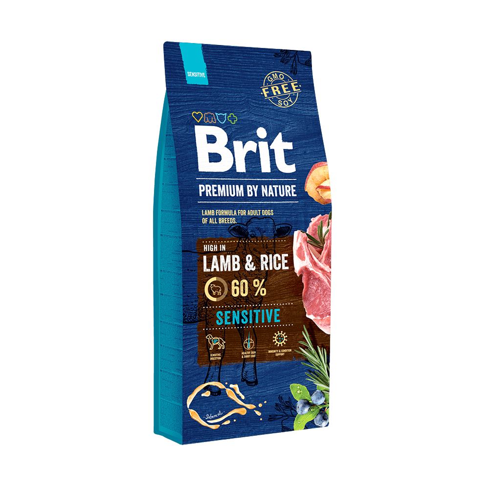 Brit Premium By Nature Hassas Sindirime Sahip Köpekler İçin, Kuzu Etli Kuru Mama 8 kg