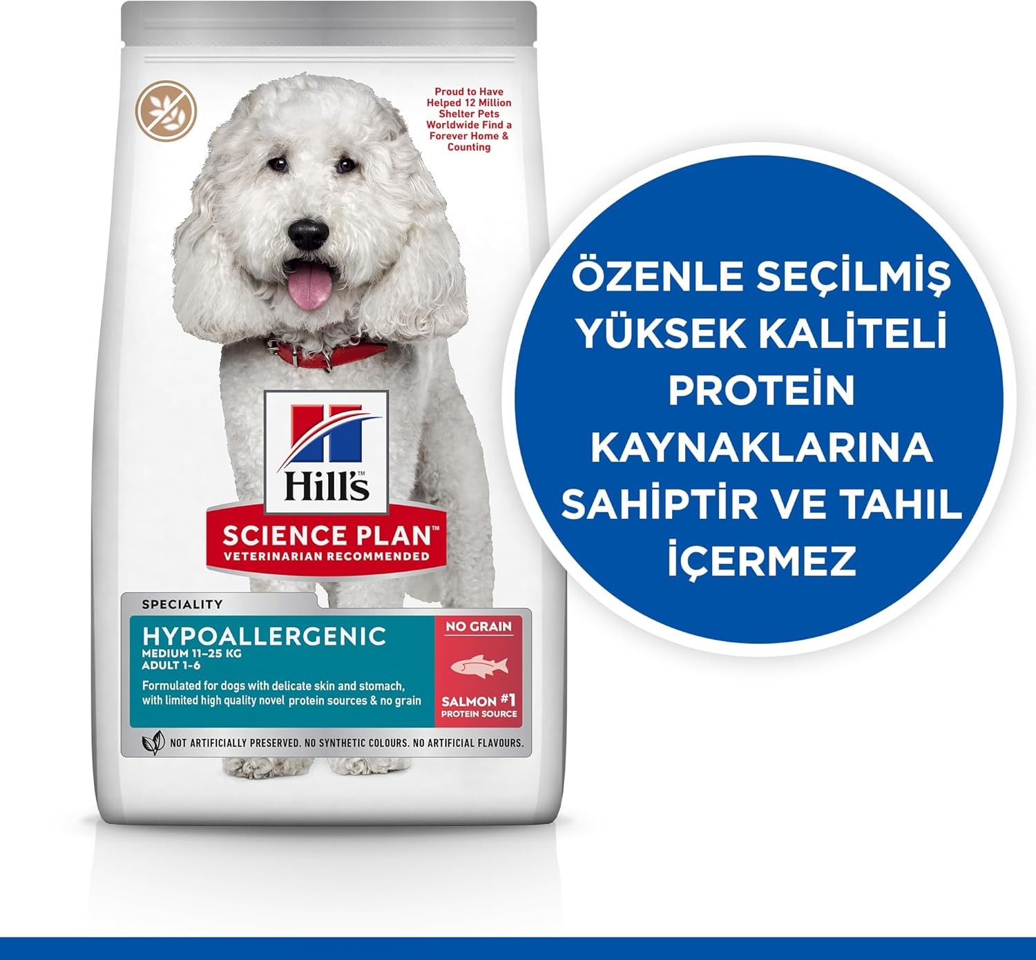 Hill's SP HipoalerjenikTahılsız Somonlu Orta Irk Yetişkin Köpek Maması 12KG