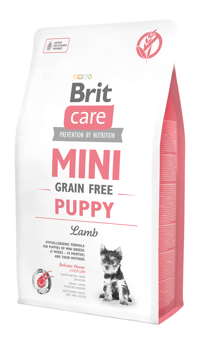 Brit Care Mini Irk Yavru Köpekler İçin, Tahılsız, Hipoalerjenik Kuzu Etli Kuru Mama 2 kg