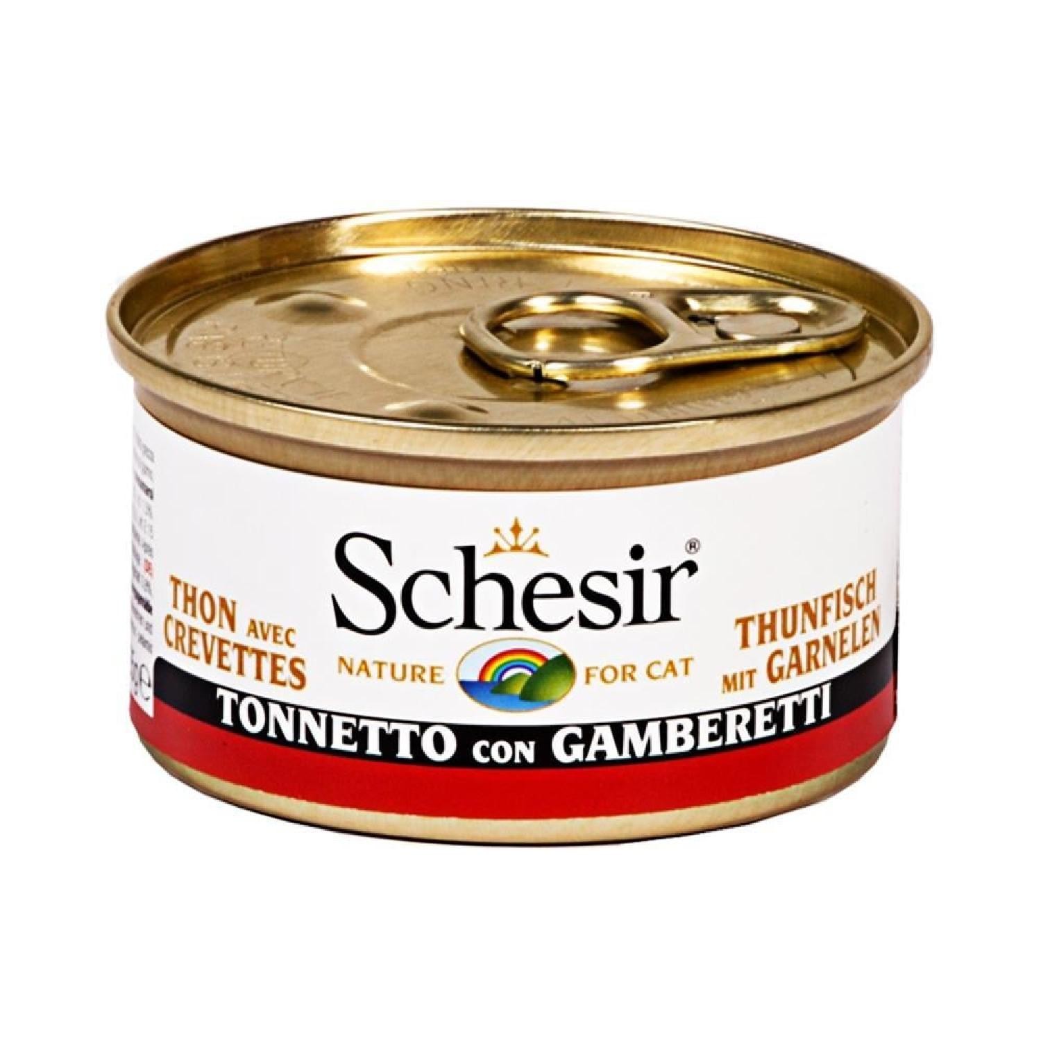 Schesir Jelly Ton Balığı ve Karides Jöle İçinde Yetişkin Kedi Konservesi 85g