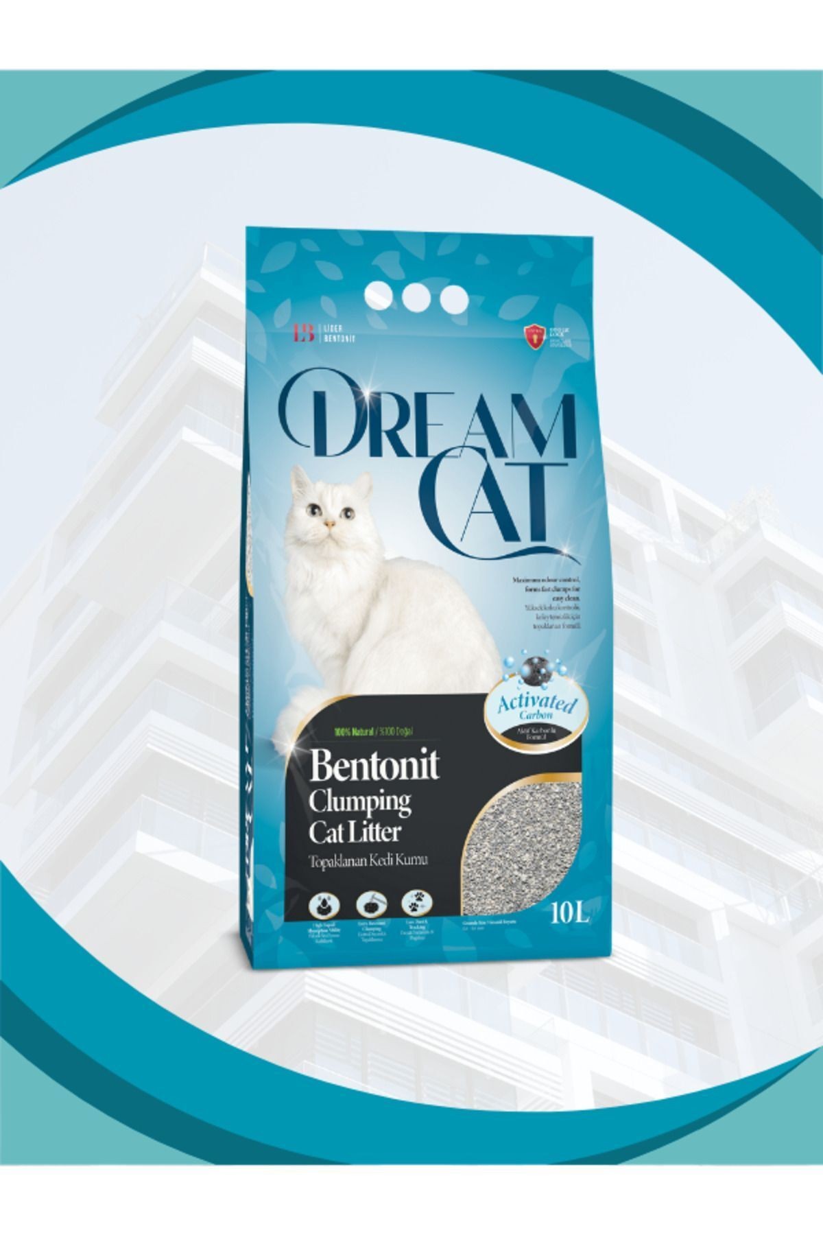 Dream Cat Aktif Karbonlu Topaklanan Kedi Kumu 10 L