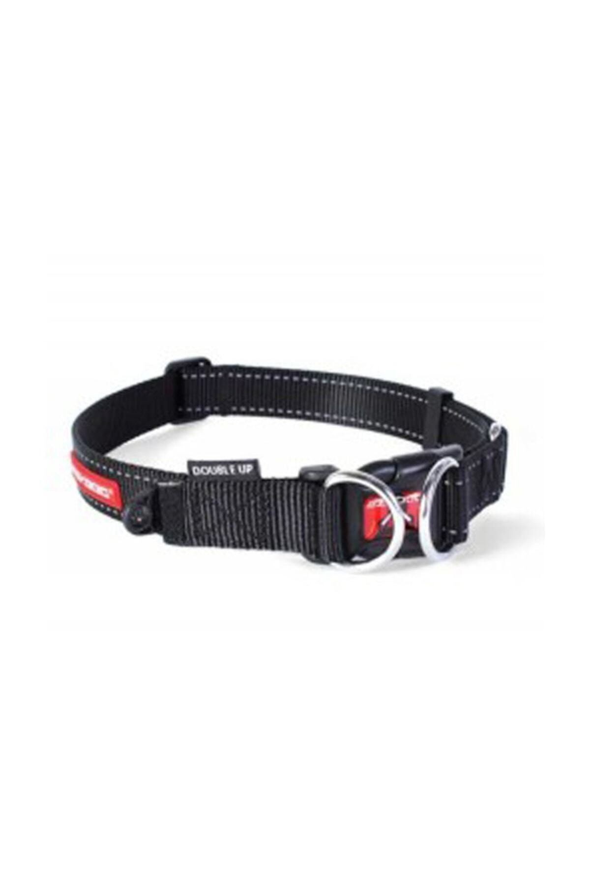 Double Up Çift Halkalı Köpek Boyun Tasması Medium Siyah
