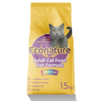 Econature Yetişkin Gurme Kuru Kedi Maması (Adult Cat) Sarı Ambalaj 15KG