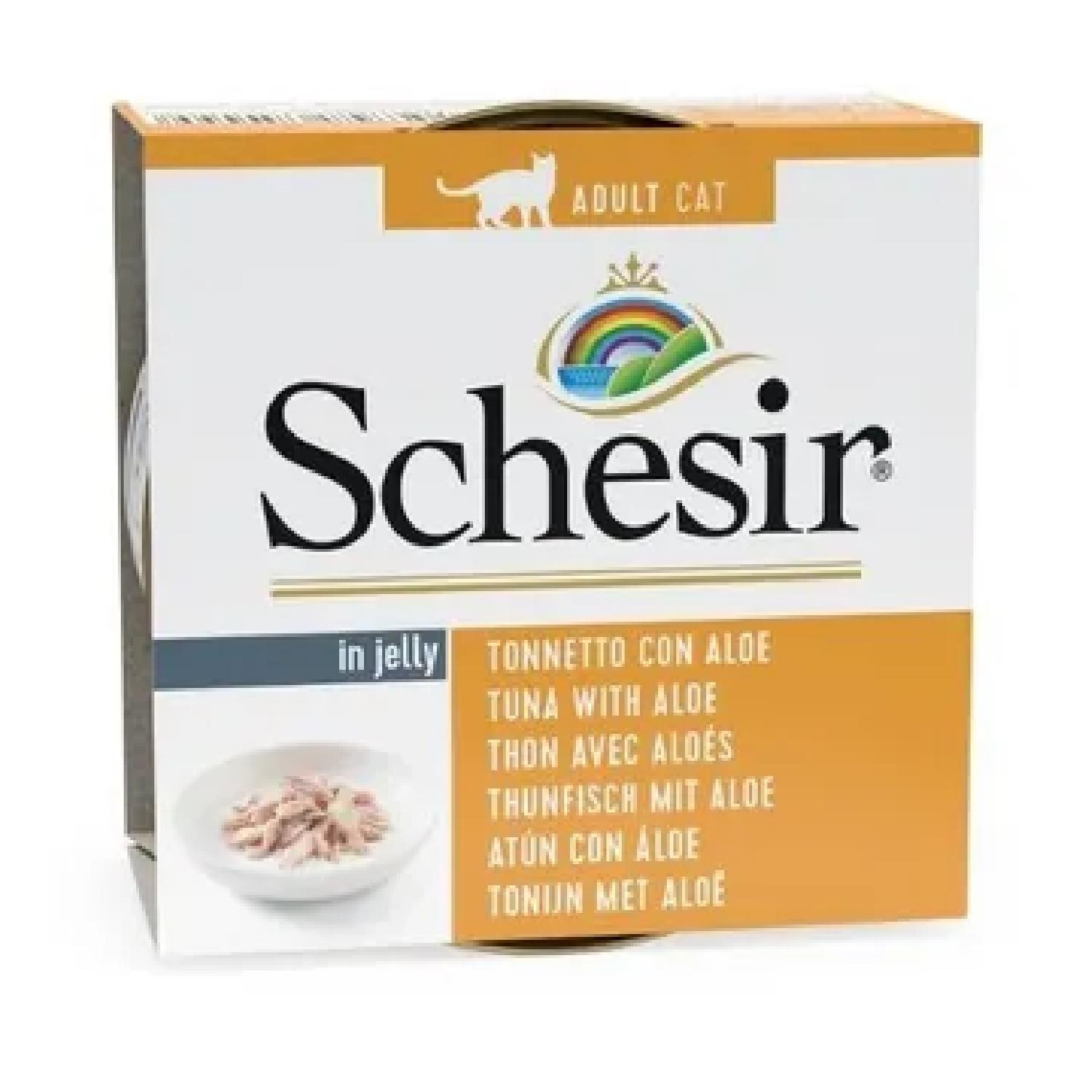 Schesir Jelly Ton Balığı ve Aloe Vera Jöle İçinde Yetişkin Kedi Konservesi 85g