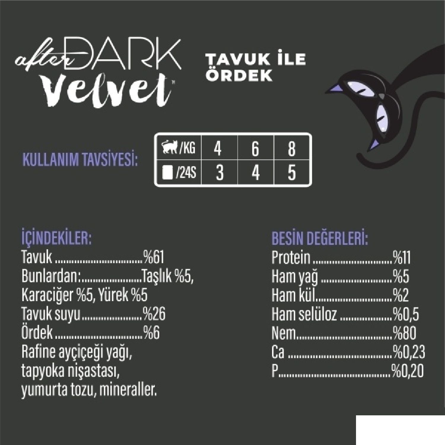 Schesir After Dark Tavuk ile Ördek Mus Yetişkin Kedi Pouch 80g