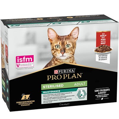 Pro Plan Pouch Sos İçinde Sığır Etli Kısırlaştırılmış Kedi Konservesi 85gr (10'lu)