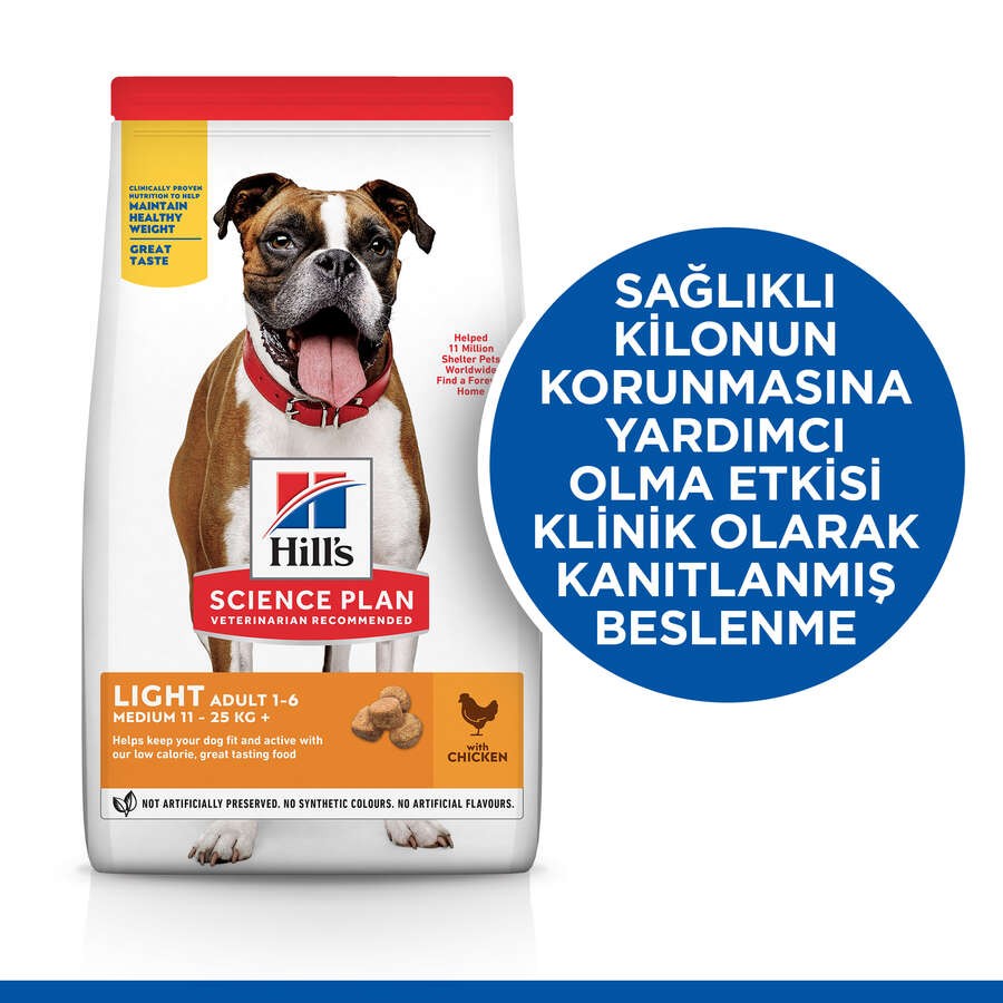 Hill's SP Light Tavuklu Orta Irk Yetişkin Köpek Maması 14KG