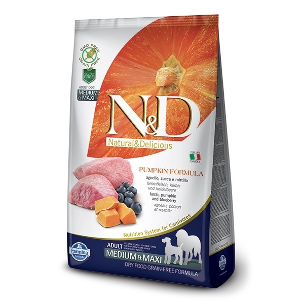 N&D PUMPKIN DOG LAMB & BLUEBERRY ADULT MEDIUM & MAXI 12 KG