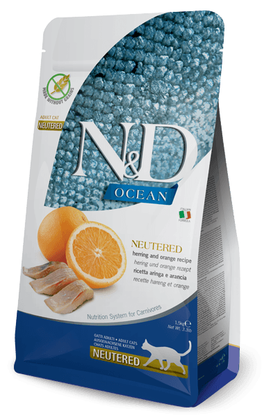 N&D OCEAN CAT HERRING & ORANGE NEUTERED ADULT 1,5 KG