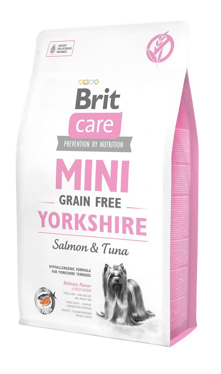 Brit Care Mini Irk Yorkshire Terrier Köpekler İçin, Tahılsız, Hipoalerjenik, Somon Ve Tuna Balıklı Kuru Mama 2 kg