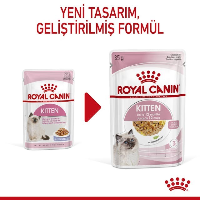 Royal Canin Yavru Kediler için Jöle İçerisnde Yaş Kedi Maması 85gx12Ad