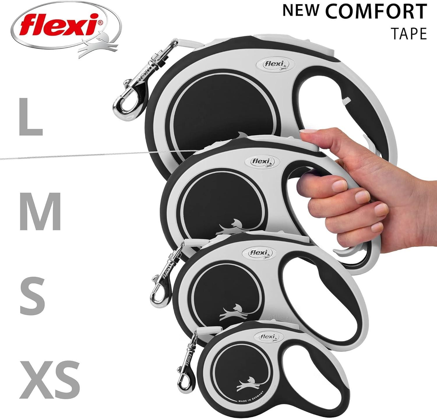 Flexi New Comfort M Beden 5mt Şerit Tasma - Siyah