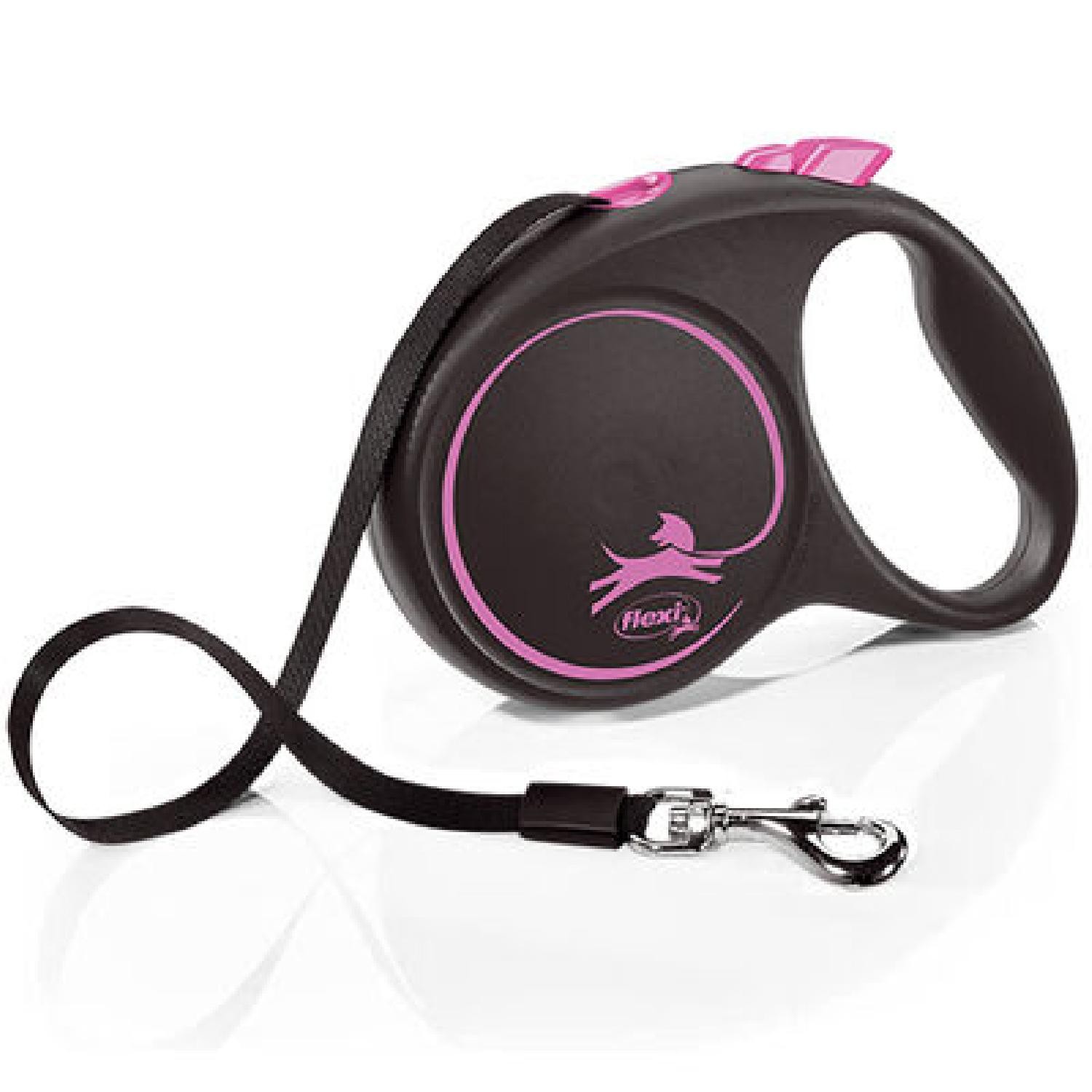 Flexi Black Design L Beden 5MT Şerit Tasma - Pembe