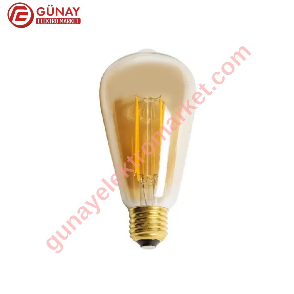 Ct-4290 8W Amber Rustik Uzun Led Filament Ampul