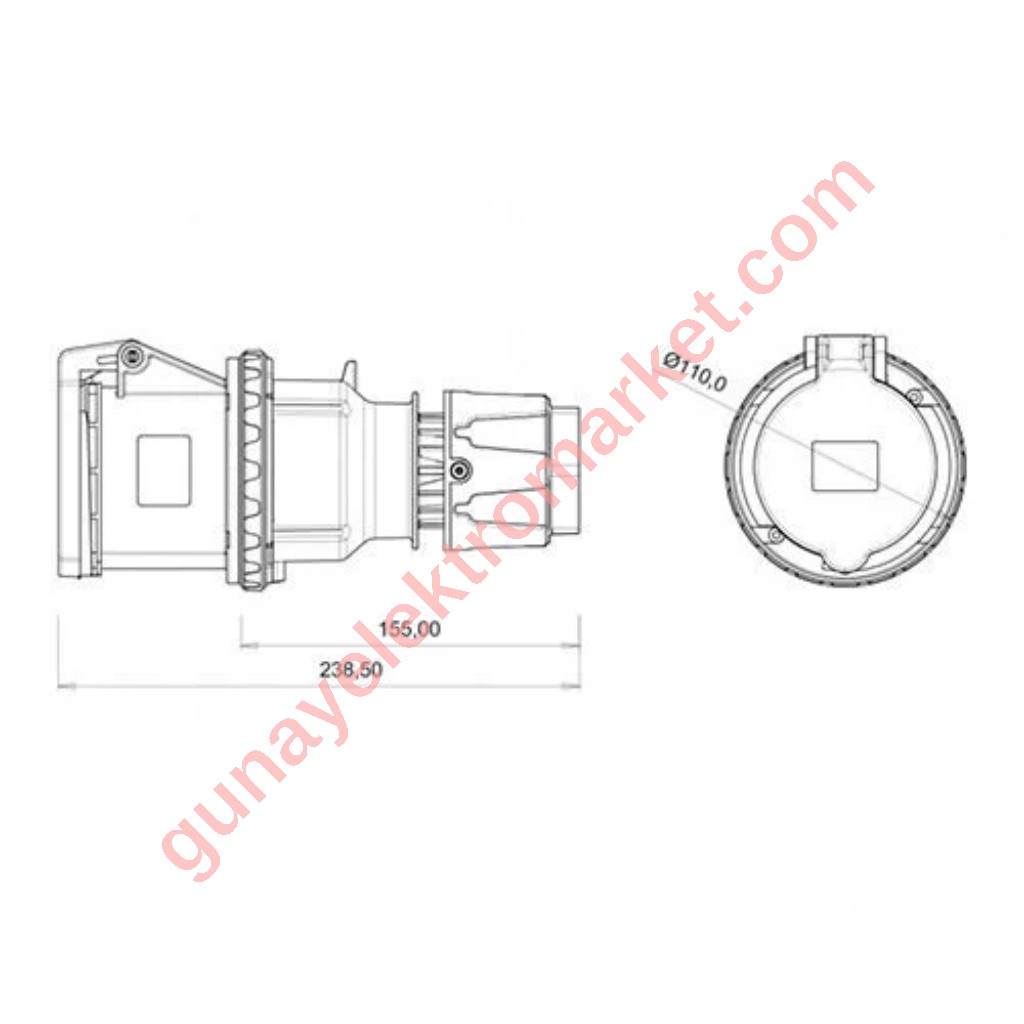 Bemis 5x63A CE NORM Uzatma Prizi 3P+E+N 380V BC1-4505-2312