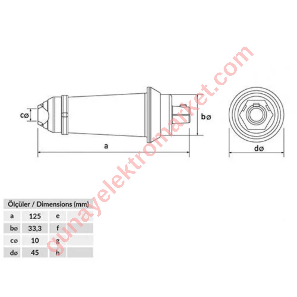 Bemis 50/150mm² 400A Kauçuk Kaynak Ark Uzatma Prizi BK4-9501-2010