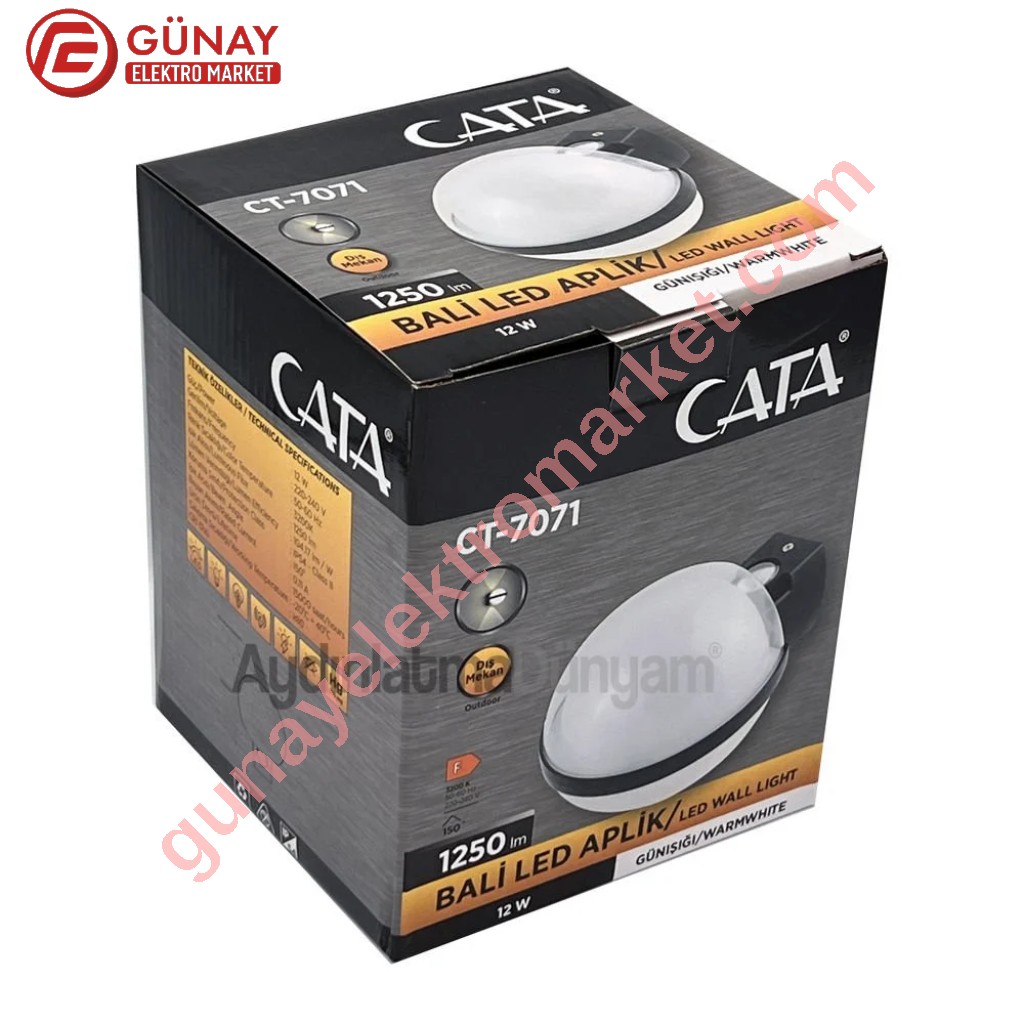 Ct-7071 12 Watt Bali Led Aplik 1250LM 3200K Gün Işığı