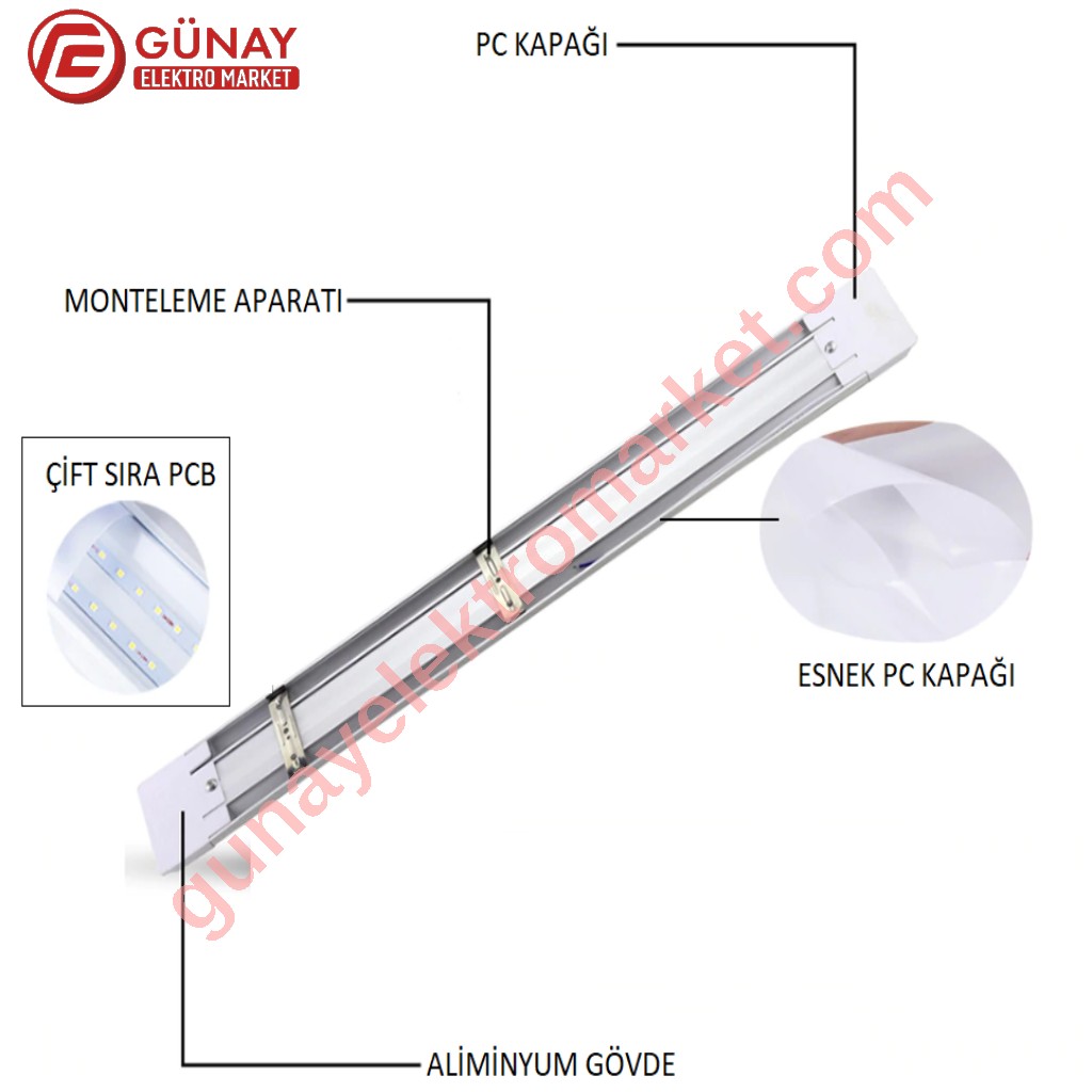 Ct-2475 40 Watt Ledli Bant Armatür