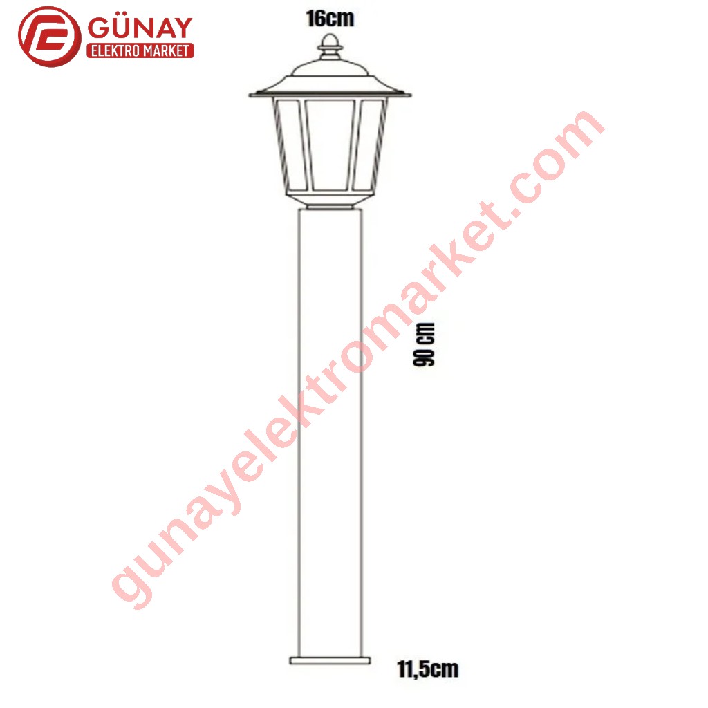 Ct-7113 Parma 90 Cm Baba Üstü Bahçe Armatür