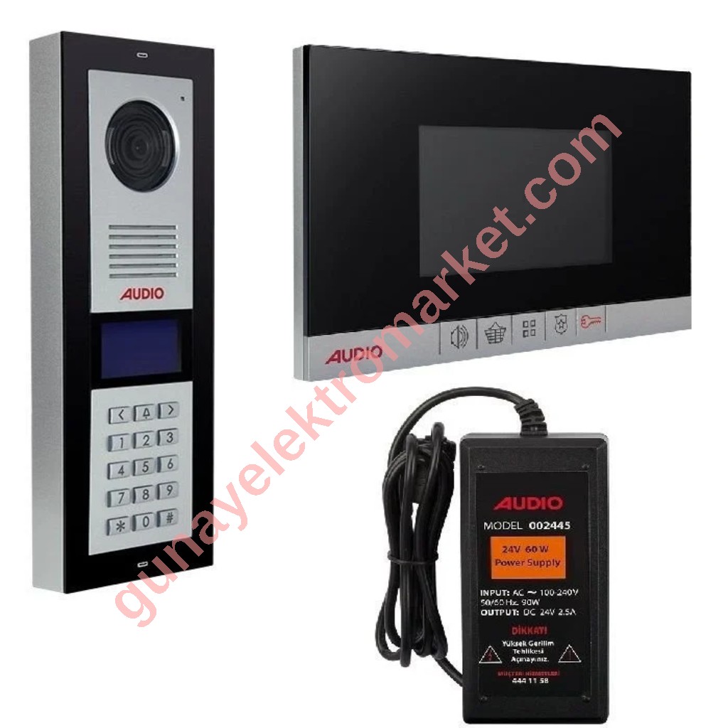 Audio 4.3"(inç) LCD Görüntülü Siyah Diyafon 18 Daire 001198S