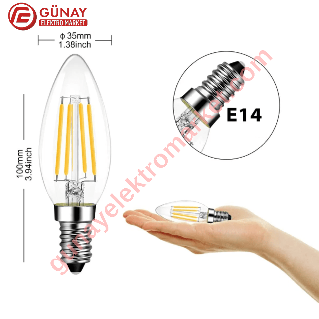 Ct-4063 7W Buji Filament Ampul