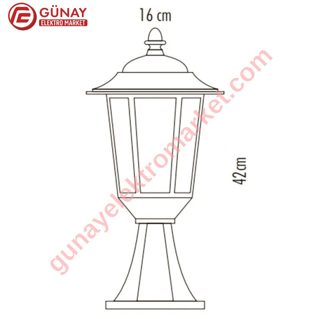 Ct-7111 Parma 42 Cm Baba Üstü Bahçe Armatür