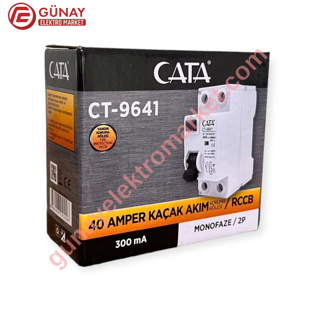 Ct-9641 2x40A Yangın Monofaze Kaçak Akım Koruma