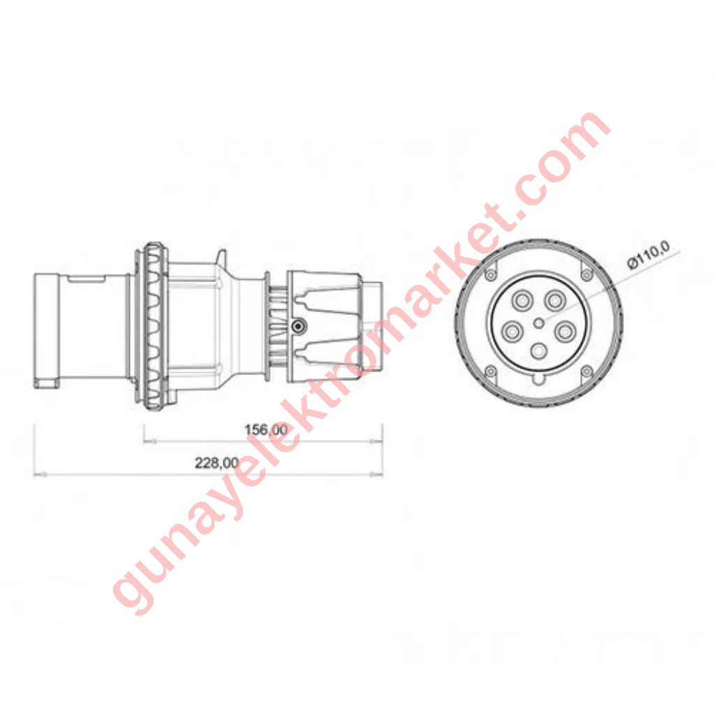 Bemis 5x63A CE NORM Düz Fiş 380V BC1-4505-2011