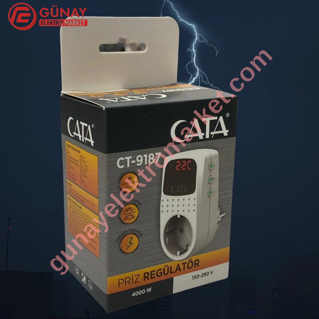 Ct-9187 4000 Watt DİGİTAL AKIM KORUMALI PRİZ