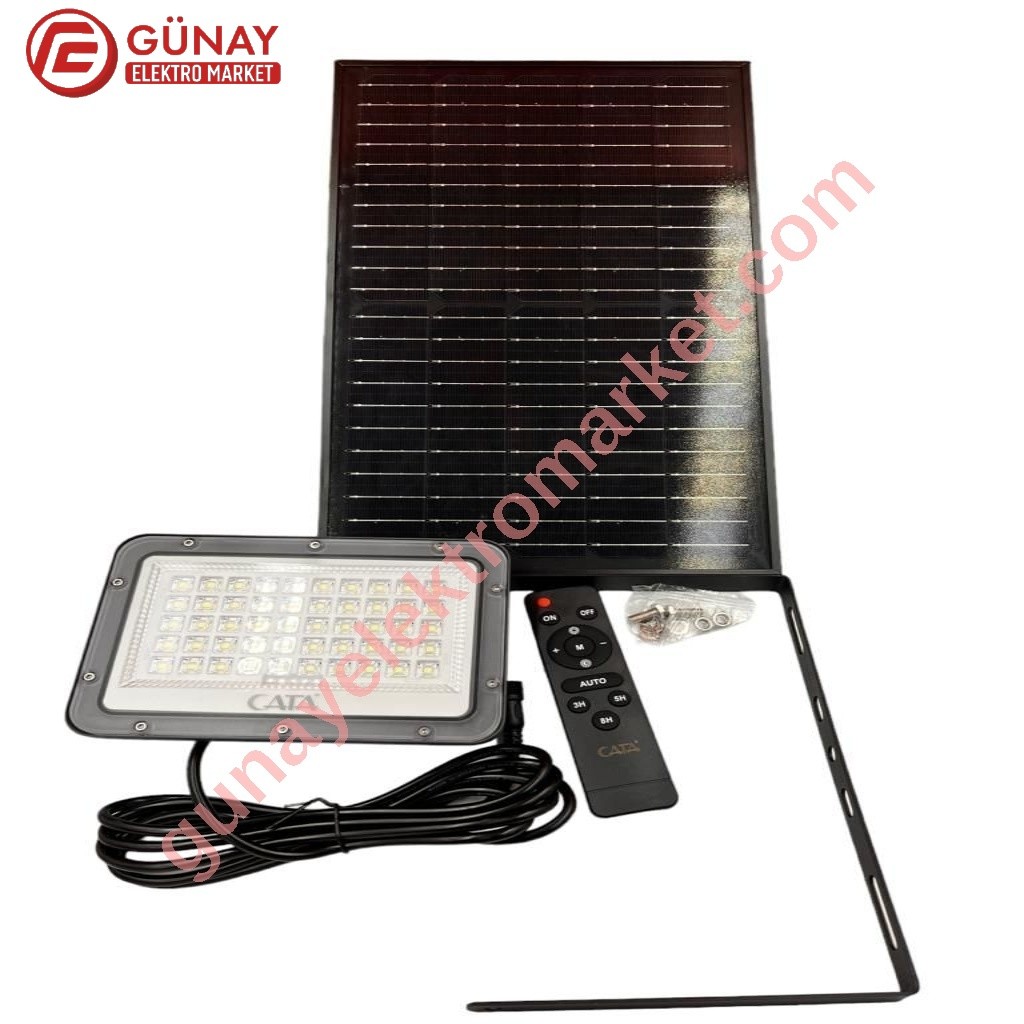 Ct-4649 200 Watt Güneş Panelli Solar Projektör Aydınlatma