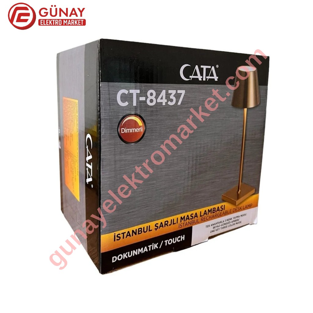 Ct-8437 DOKUNMATİK GOLD DEKORATİF METAL ŞARJLI LED MASA LAMBASI İSTANBUL