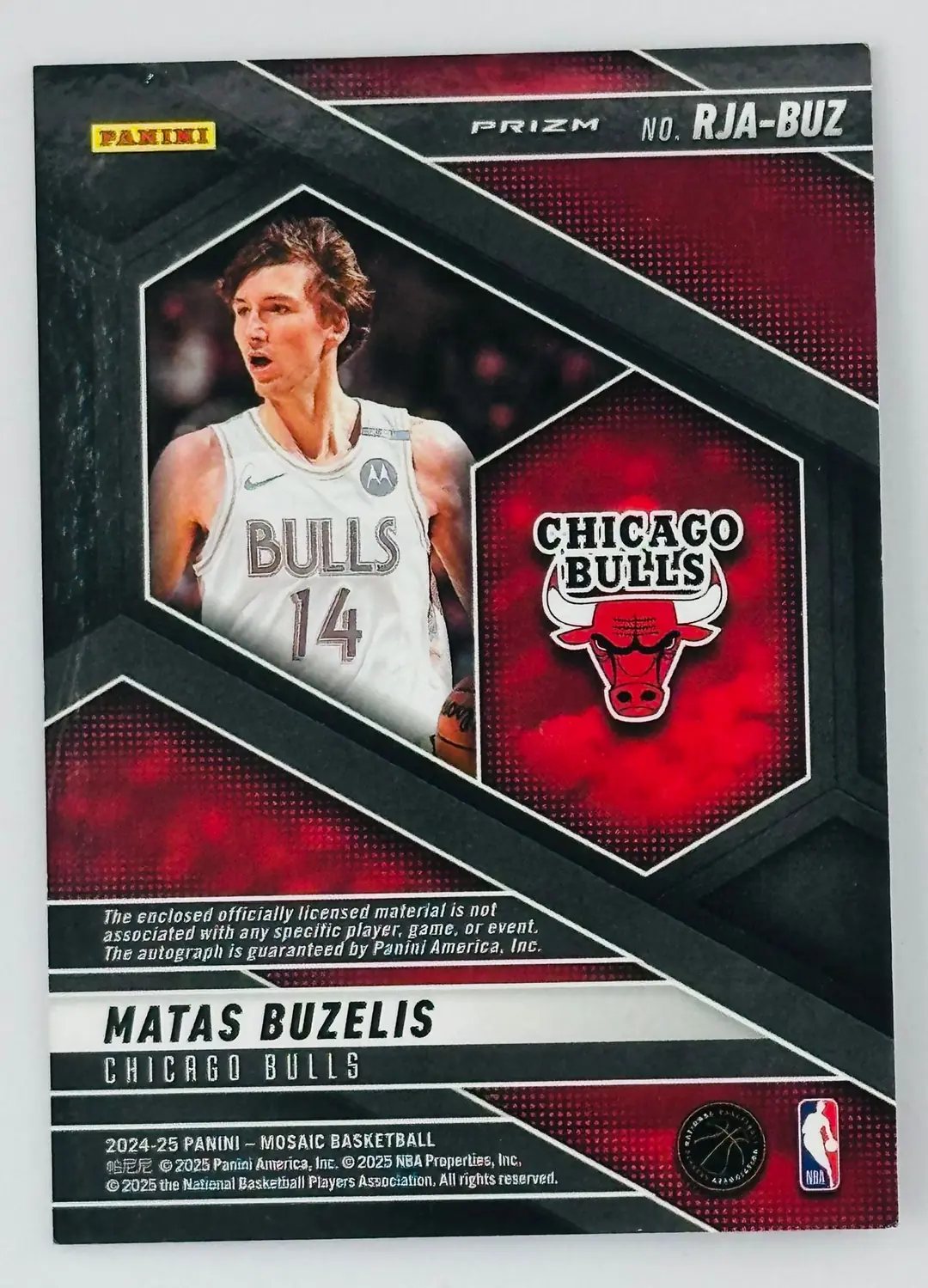 2024-25 Panini Mosaic Matas Buzelis Imzalı Parça Çaylak Kartı