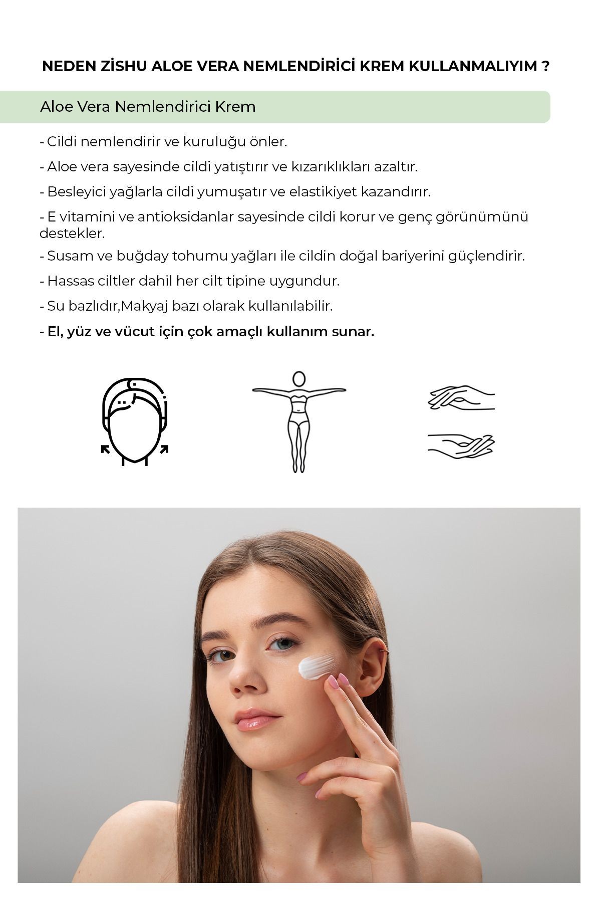Aloe Vera Nemlendiric El,yüz Ve Vücut Kremi 20 ml