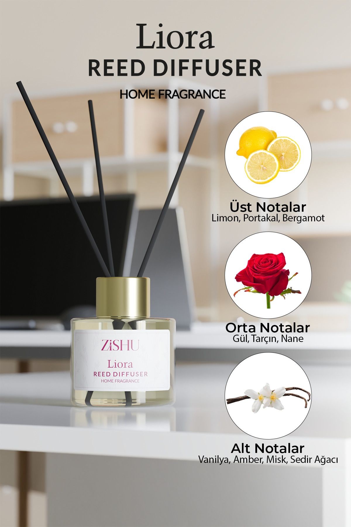 Liora bambu çubuklu ortam kokusu 100ml