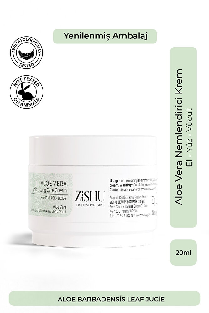 Aloe Vera Nemlendiric El,yüz Ve Vücut Kremi 20 ml