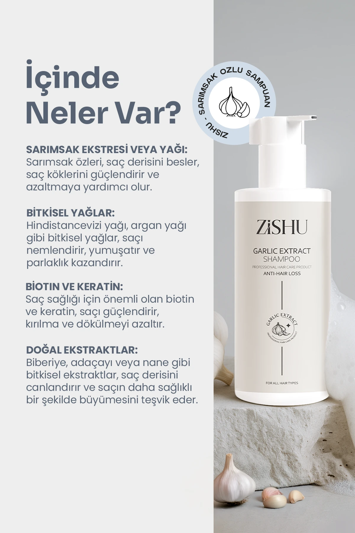 Sarımsak Özlü Şampuan – Saç Dökülmesine Karşı 400 ml