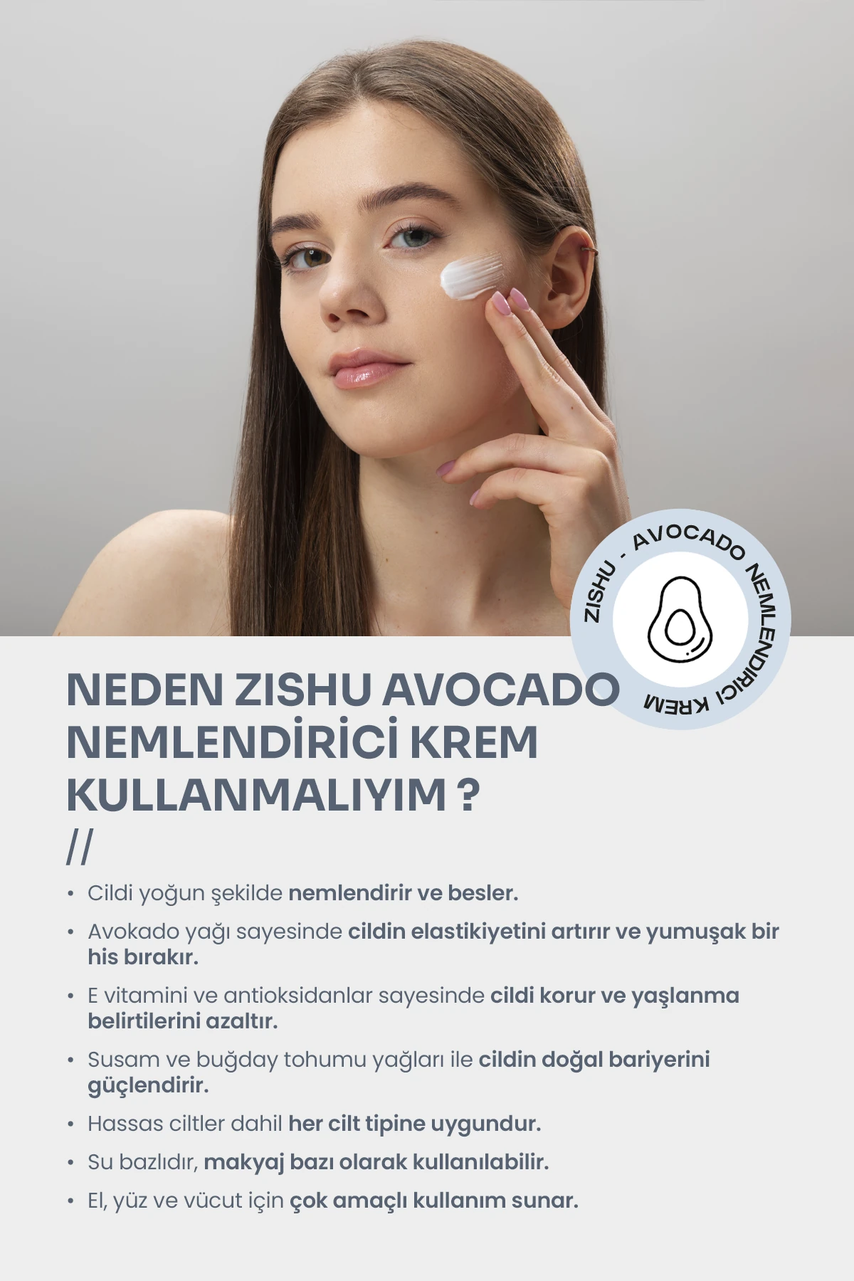 Avokado Nemlendirici Krem – El, Yüz ve Vücut 175ml