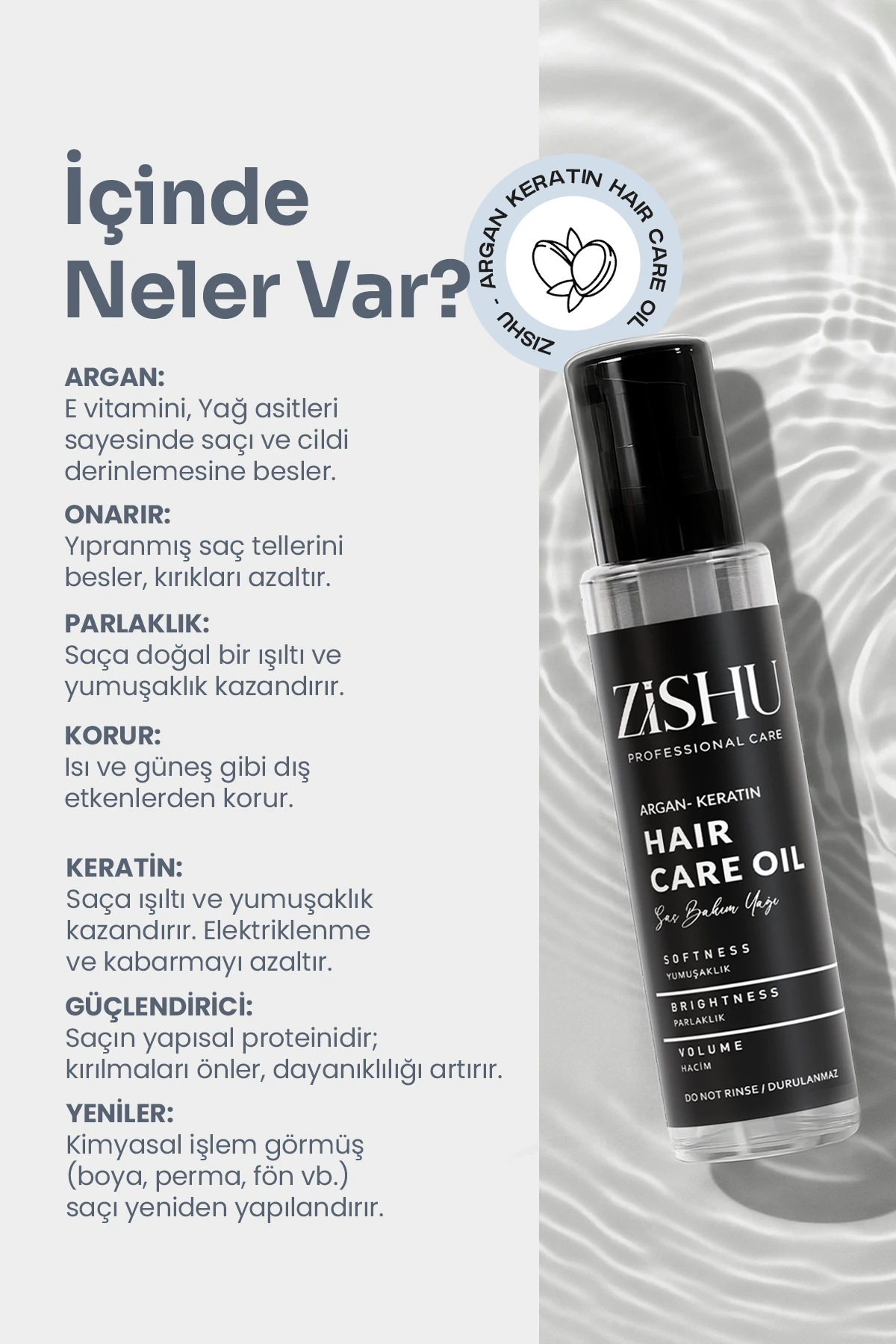 Argan & Keratin Saç Bakım Yağı 125 ml 