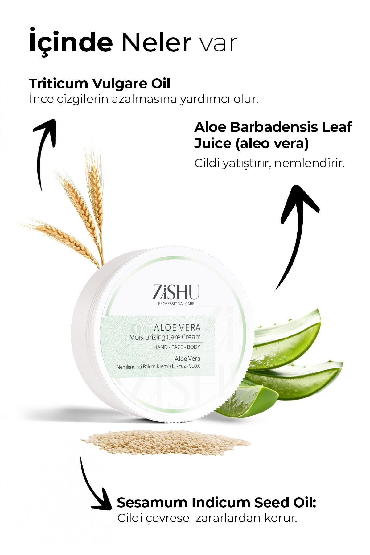 Aloe -vera Nemlendirici Krem - El ,yüz Ve Vücut - 175 ml