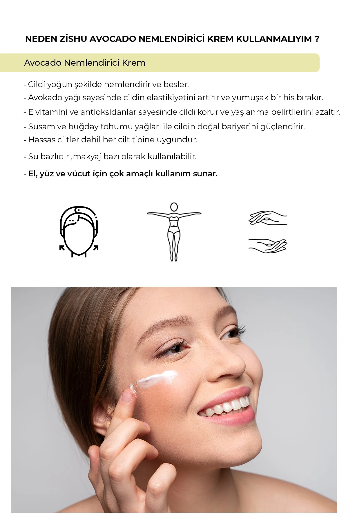 Avokado Nemlendirici El,yüz Ve Vücut Kremi 20 Ml