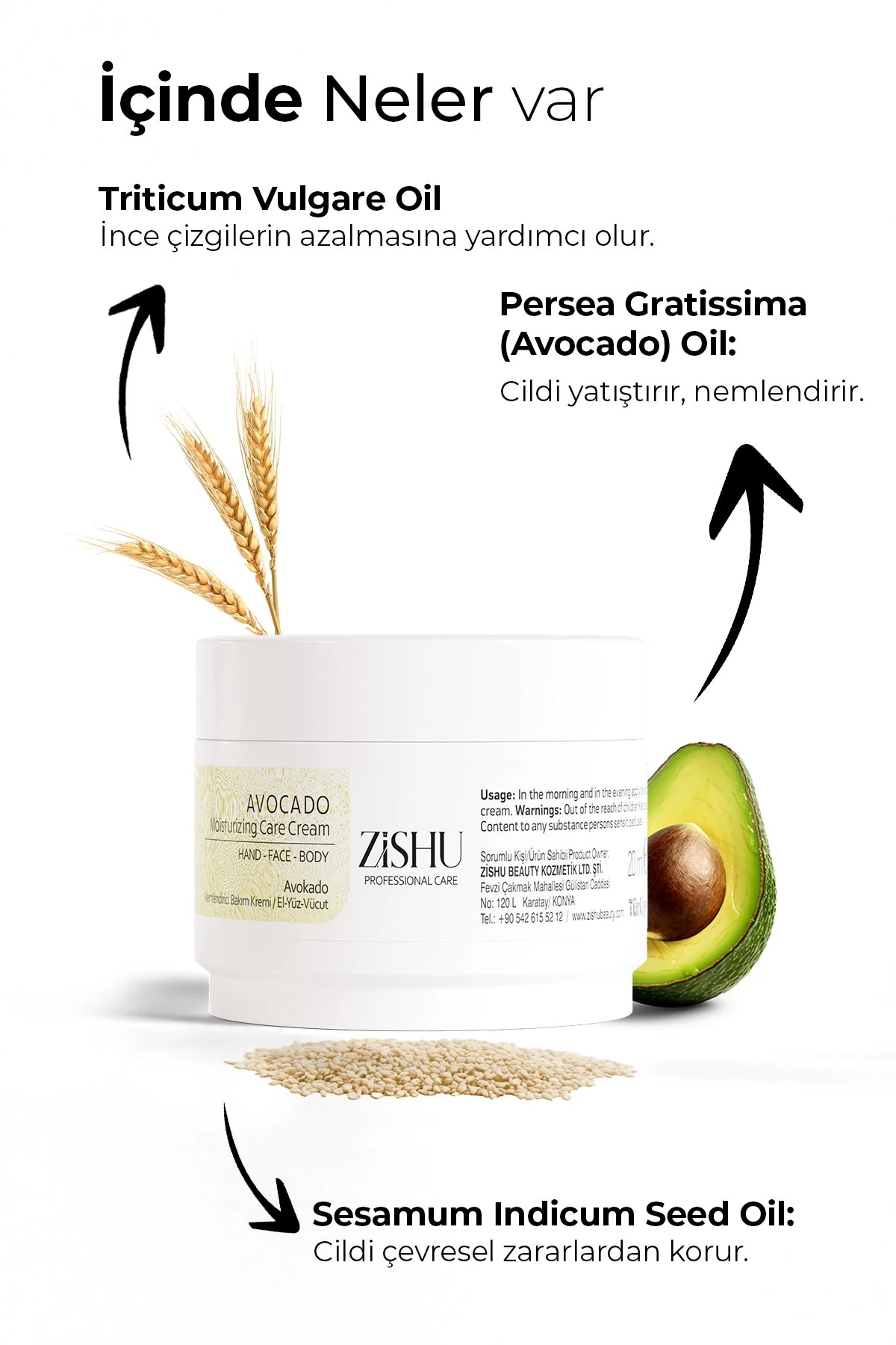 Avokado Nemlendirici El,yüz Ve Vücut Kremi 20 Ml