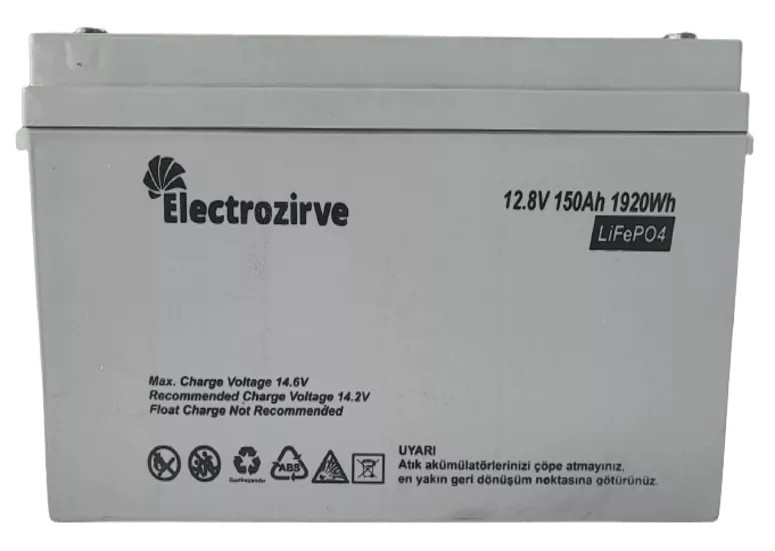 Electro Zirve 12.8V 150Ah Lityum Akü (LifePO4)
