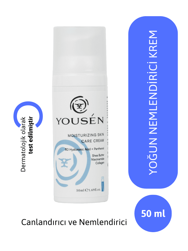Donuk Ve Kuru Ciltler Için Yoğun Nemlendirici Yüz Kremi Hyaluronik Asit, Panthenol 50 ml