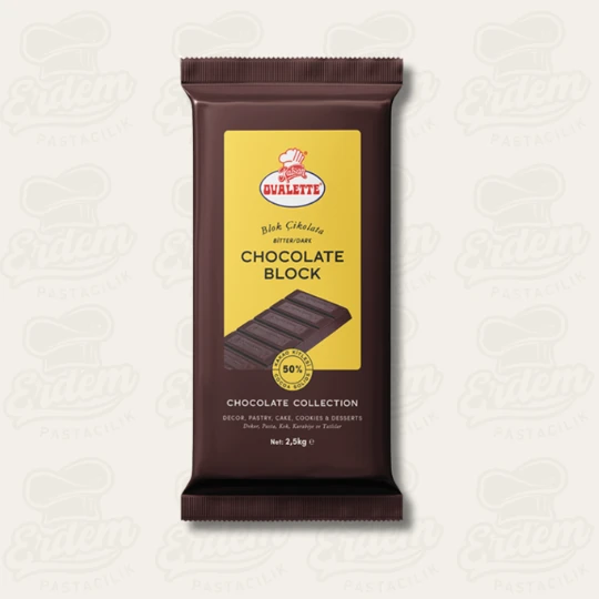 Ovalette %50 Bitter Blok Kuvertür Çikolata - 2.5 Kg