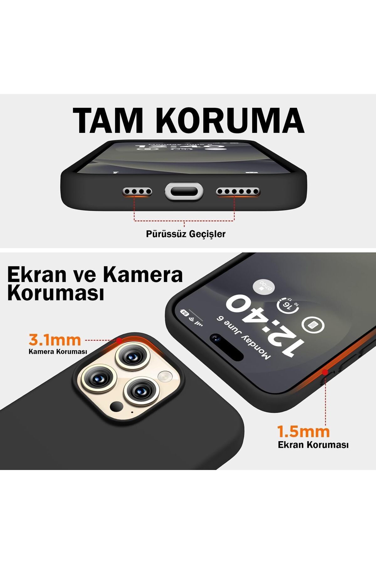 iPhone 11 Pro Lansman İçi Kadife Kalp Desenli Kılıf Premium Class