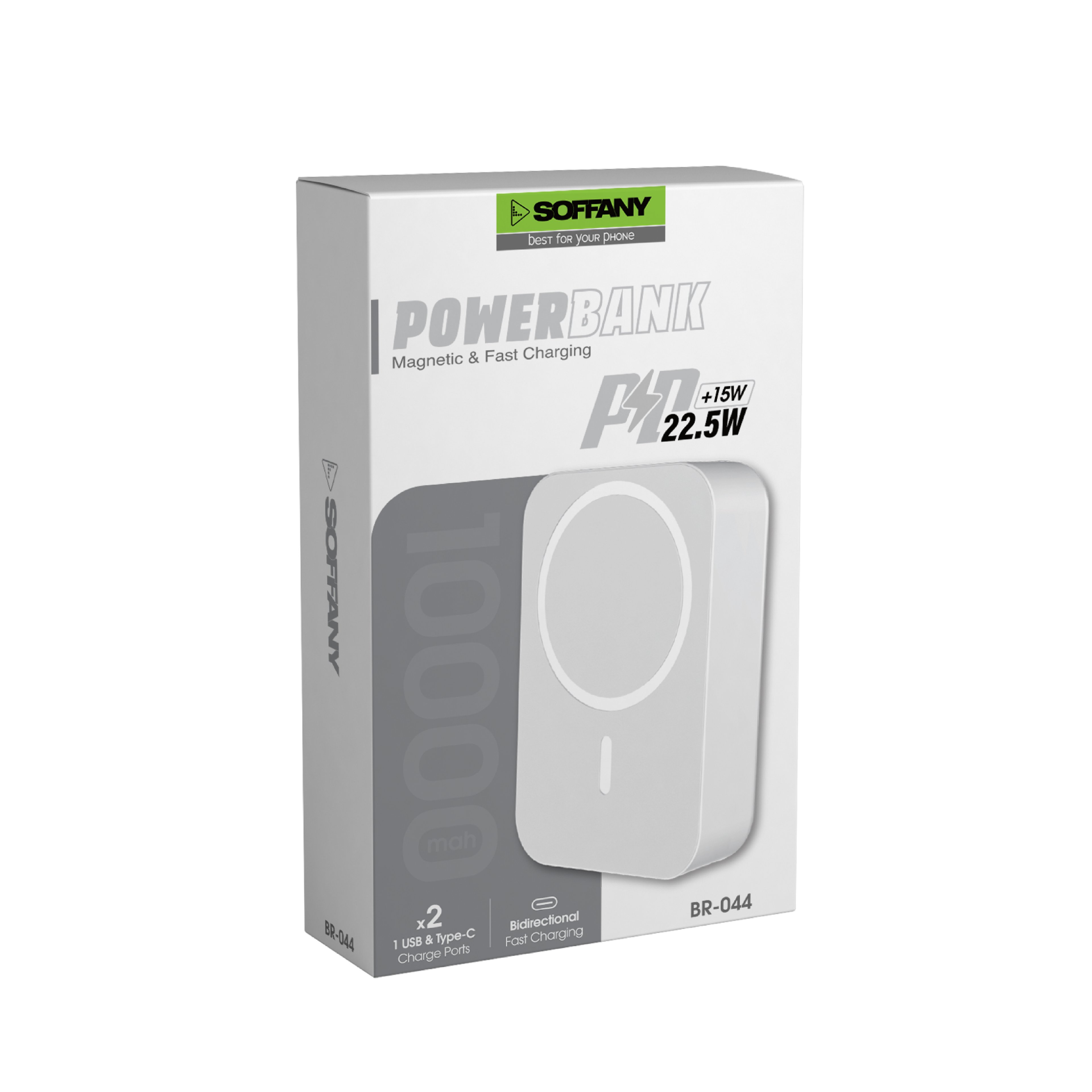 10.000mAh Powerbank Beyaz BR-044 