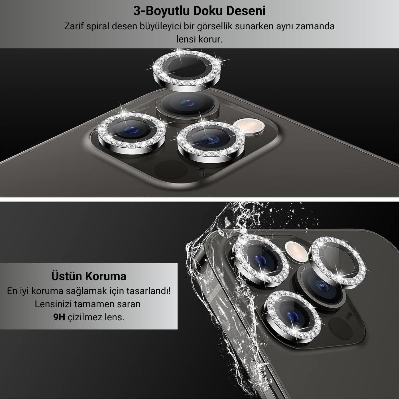 Taşlı Safir Lens Koruyucu